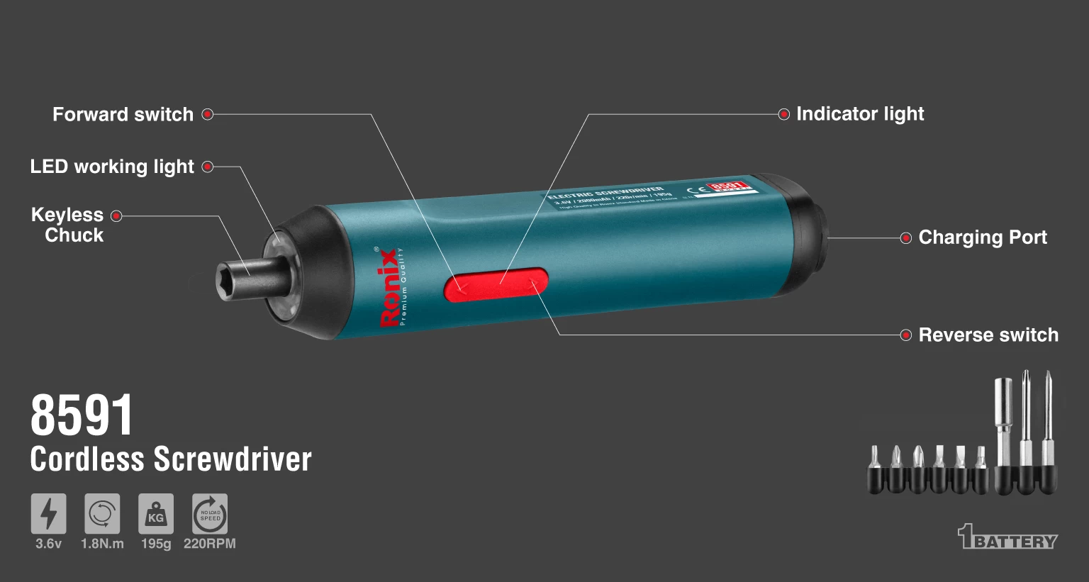 3.67V cordless screwdriver 1.8N.m_details