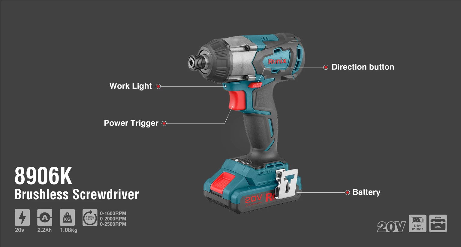 Brushless screwdriver Kit 20V	_details