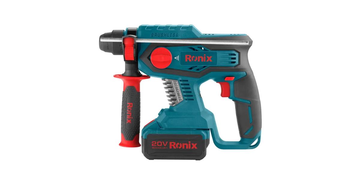 Ronix High Quality Drilling Machine Model 8910K Brushless Motor 20V Battery Power Rotary Hammer Drill