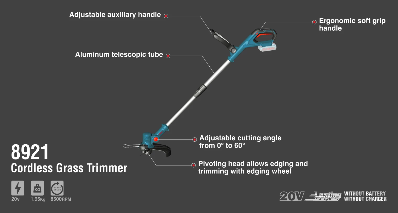 Cordless Grass Trimmer, 20V, 300mm_details