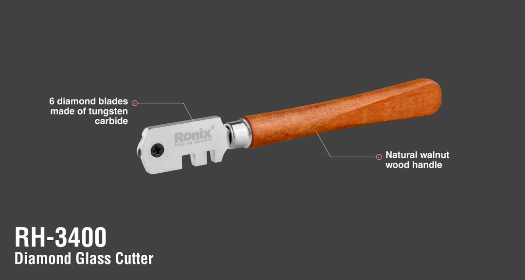 Ronix 6-Wheel Glass Cutter RH-3400 with information