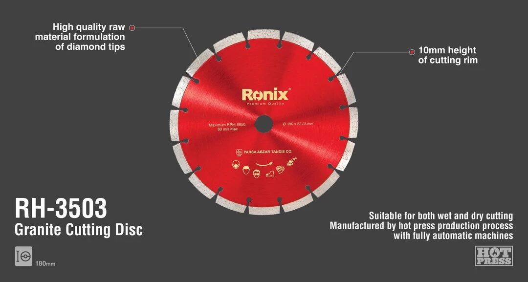 Ronix Granite Cutting Disk-180mm RH-3503 with information