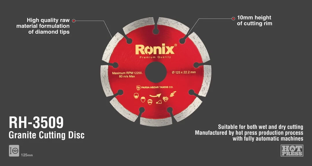 Ronix Granite Cutting Disk-125mm RH-3509 with information