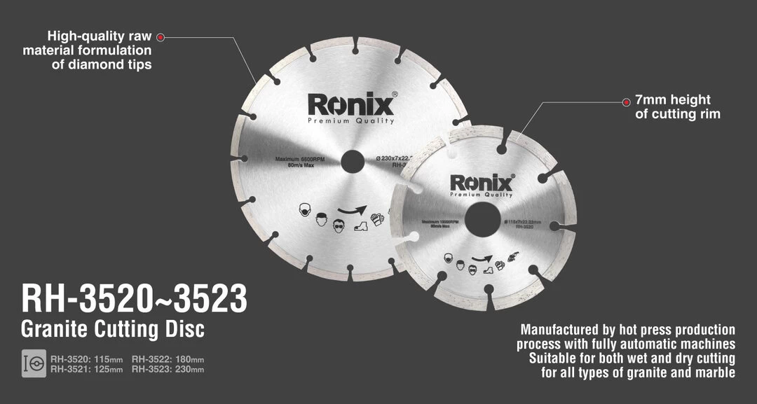 Ronix Granite Cutting Disc RH-3520 with information