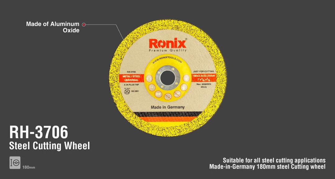 Ronix German Cutting Wheel-180*3*22.2mm RH-3706 with information