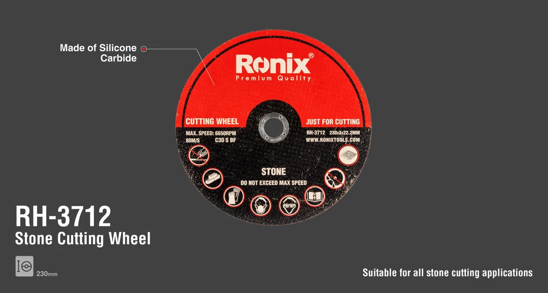 Ronix Cutting Wheel-230*3*22.2mm RH-3712 with information