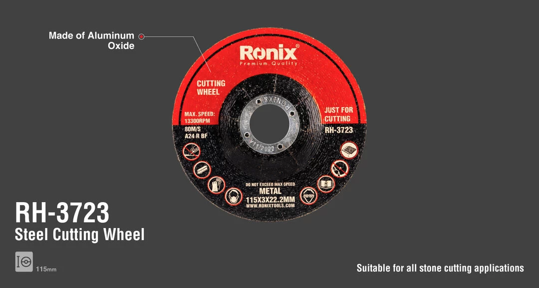 Ronix Cutting Wheel-115*3*22.2mm RH-3723 with information