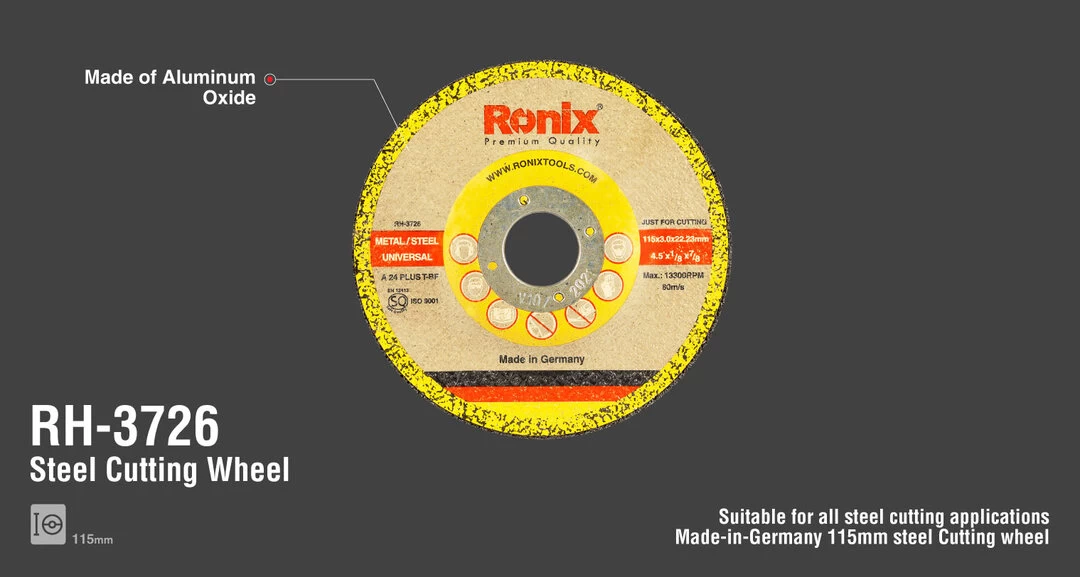 Ronix German Cutting Wheel-115*3*22.2mm RH-3726 with information