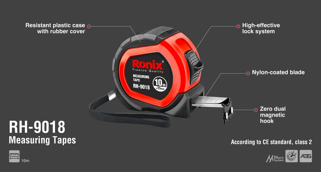 Ronix Measuring Tape- 10M RH-9018