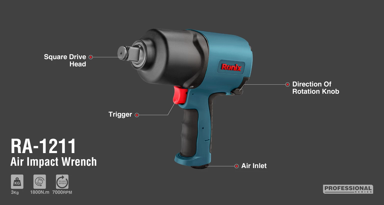 Air impact wrench 3/4 inch-1800 N.m_details