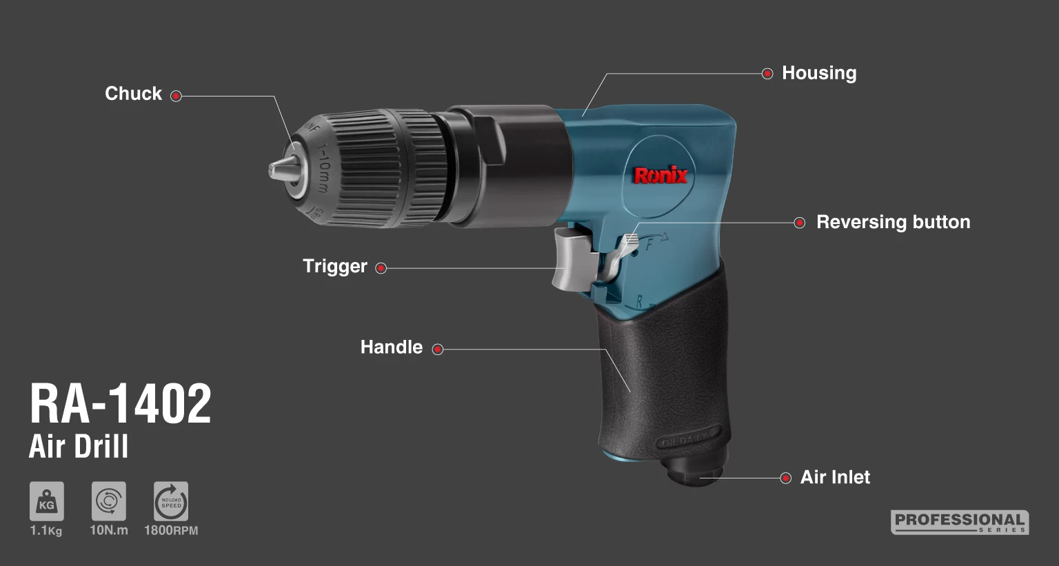 Air drill 10mm-10N.m keyless_details