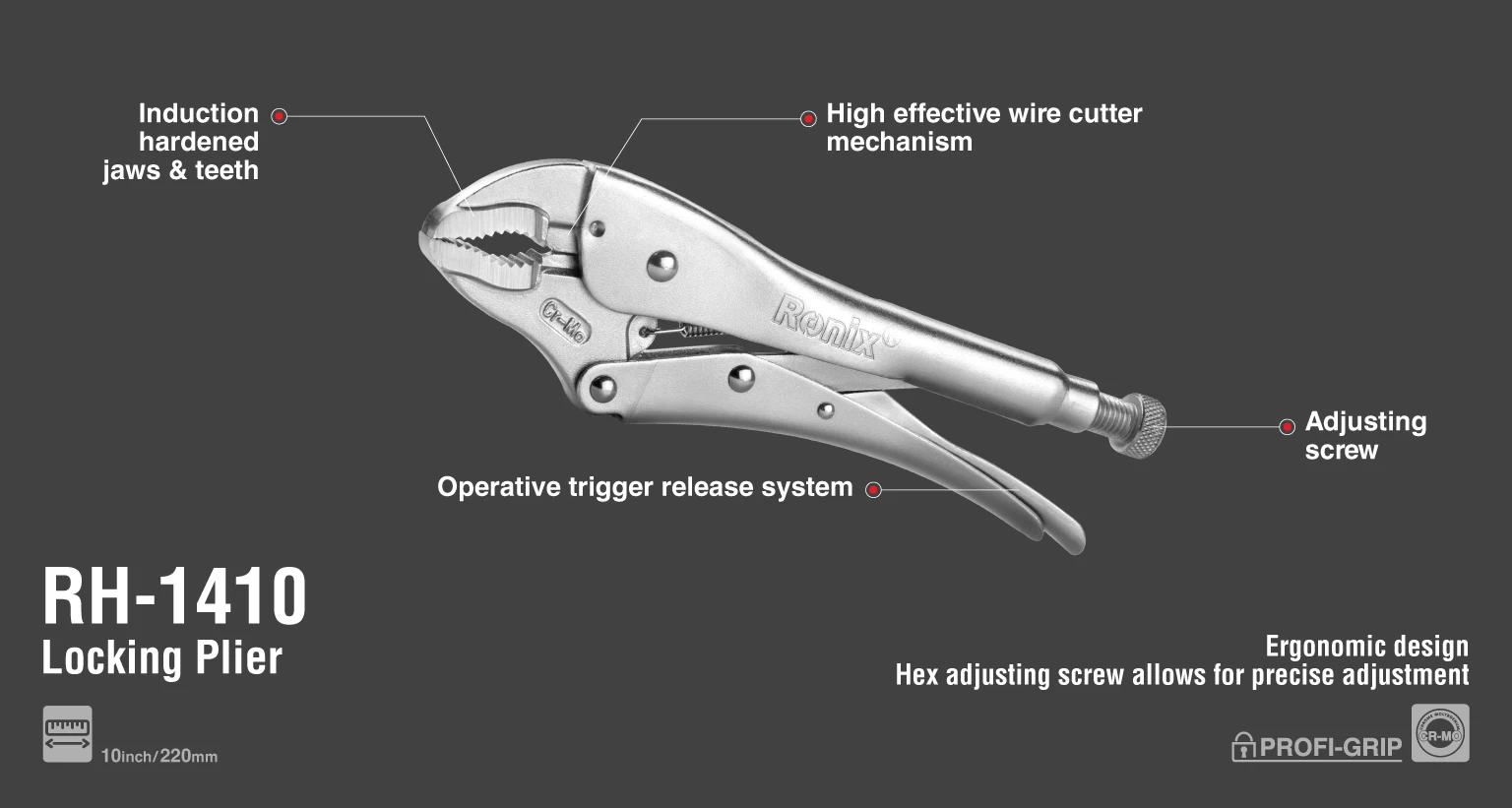 Locking Plier, Curved Jaw, CR-Mo_details