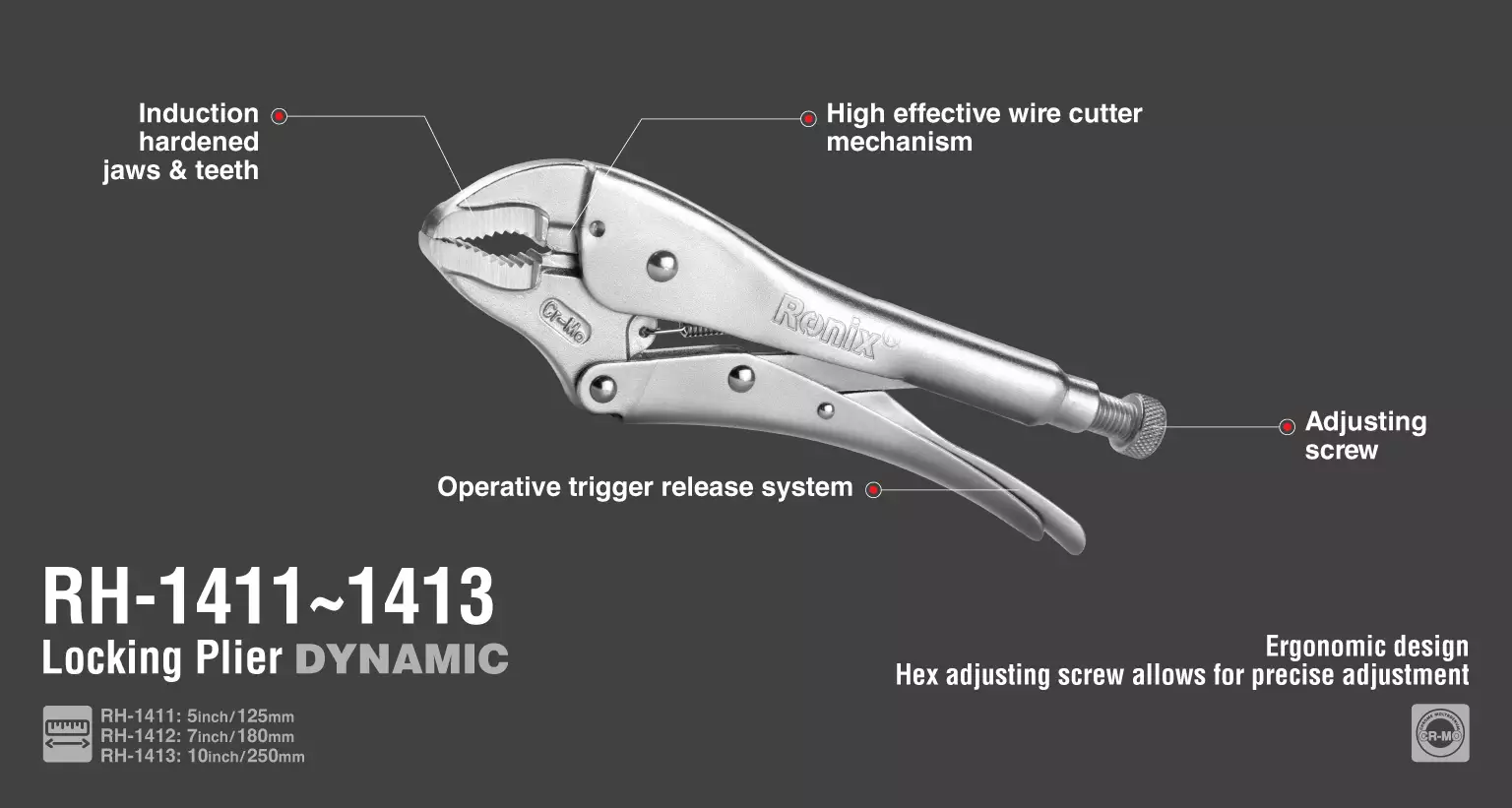 Üniversal Ayarlı pense - 120mm - Cr-Mo_details