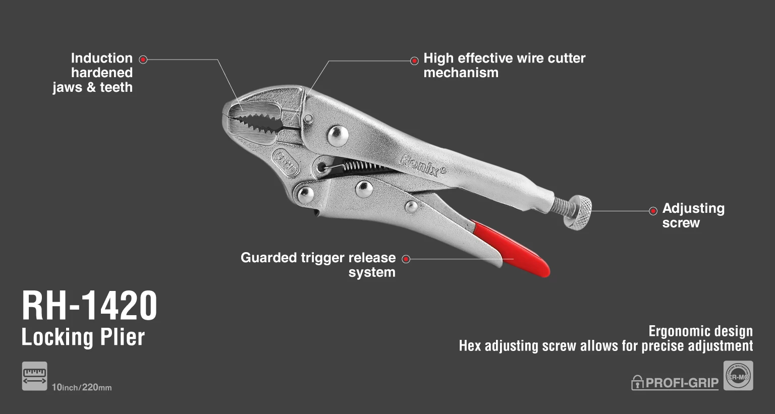 Ayarlı pense - 250mm - Ergonomik tasarımlı_details
