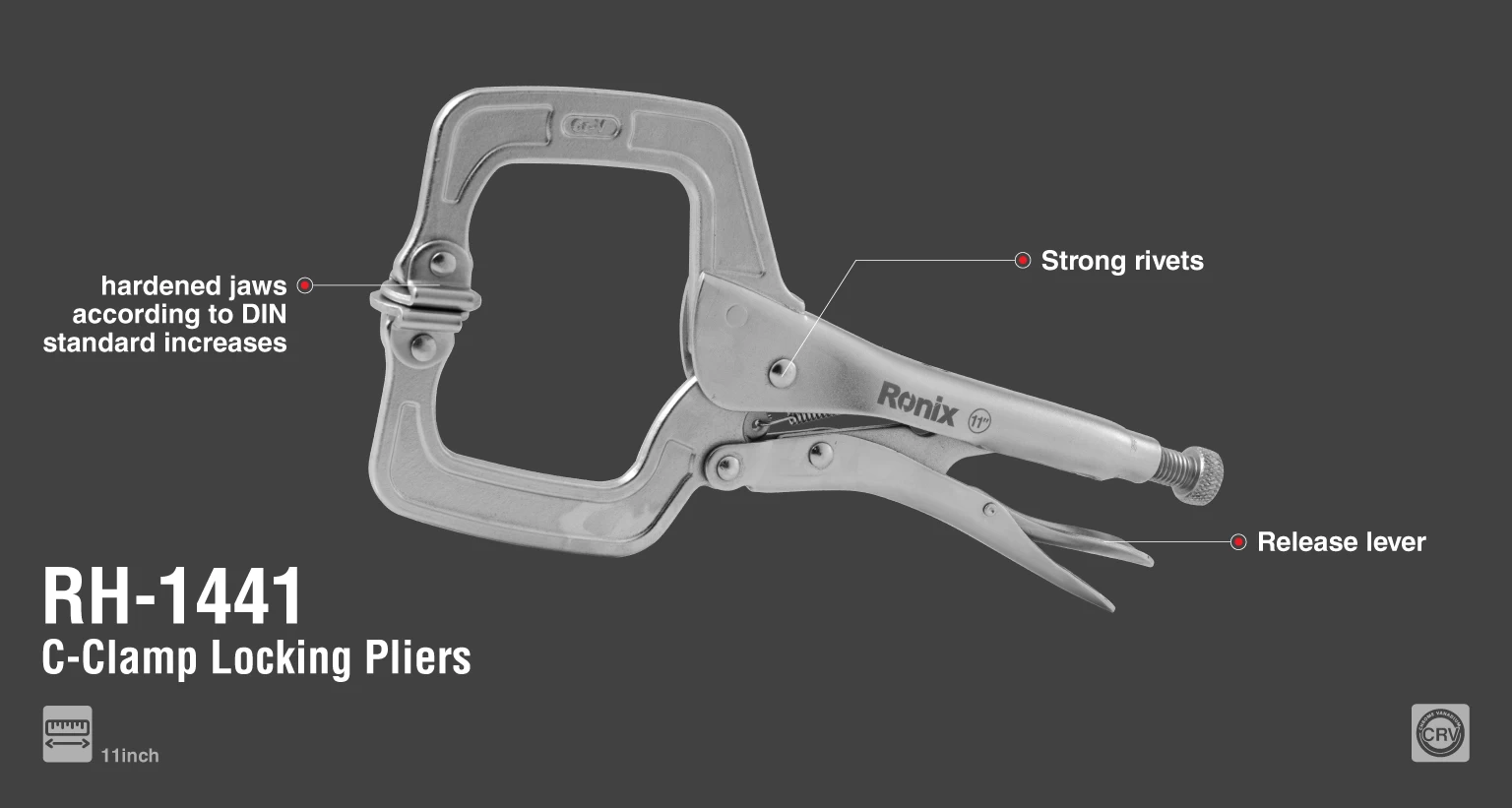 C-Clamp Locking Pliers 11 inch_details