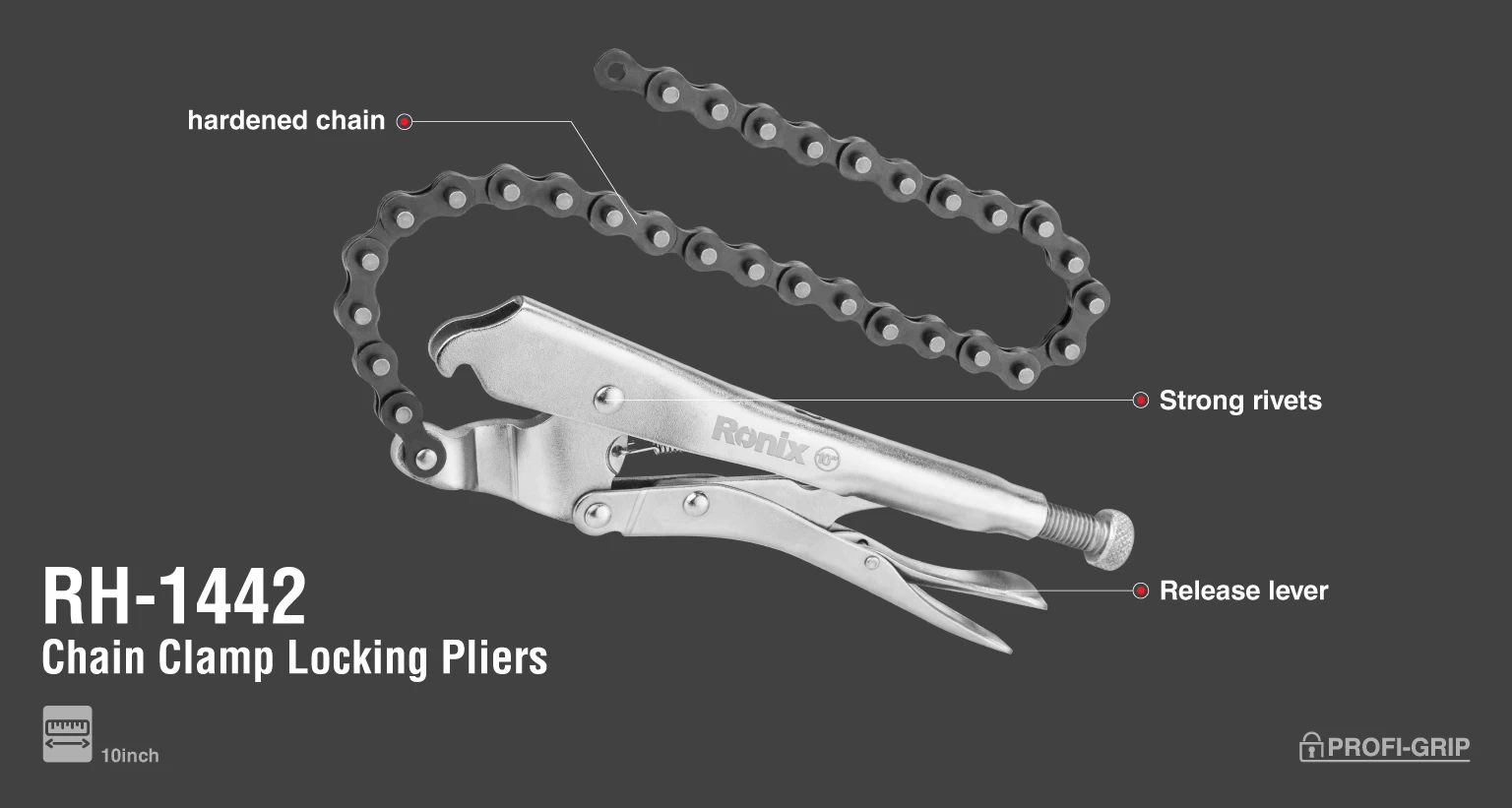 Chain Clamp Locking Pliers 10 inch_details