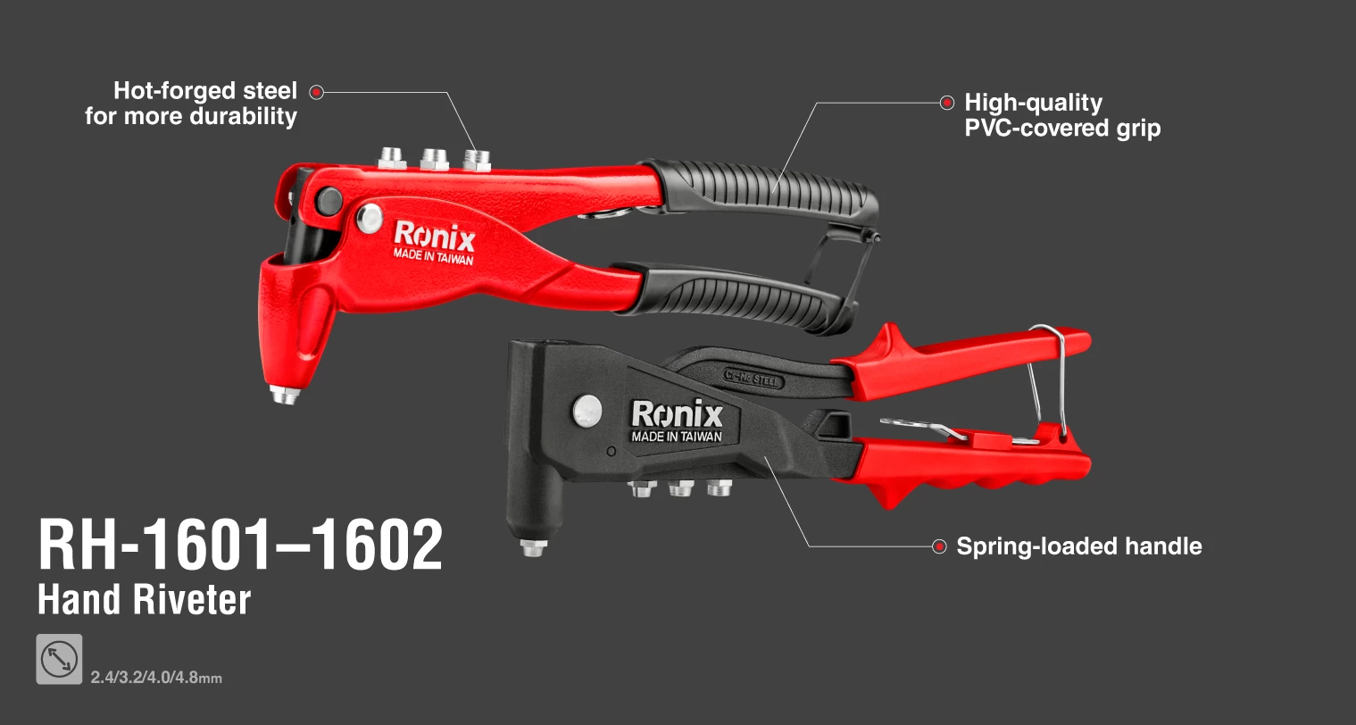 Заклепочник Ronix RH-1601 2,4 мм до 4,8 мм модел Оптима_details