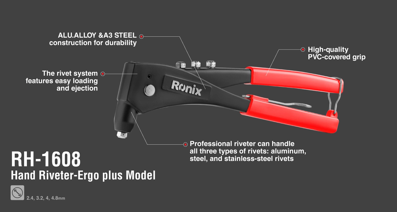 Hand Riveter-Ergo plus Model_details