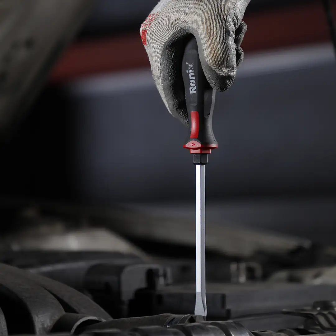 TPR Handle Slotted Hammer Screwdriver 9*150 - German