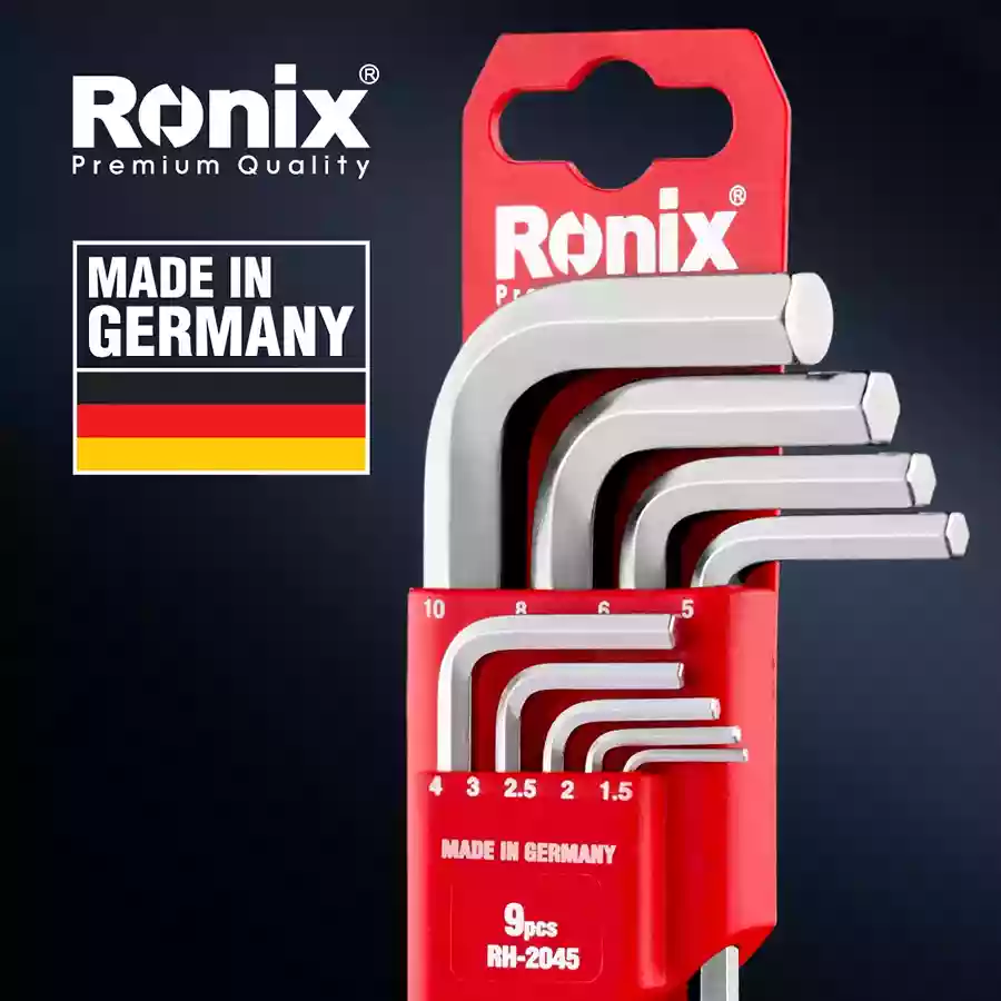 9pcs Short Arm Hex Key set with ballpoint German