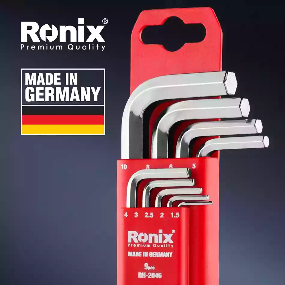 9pcs Long Arm Hex Key set German