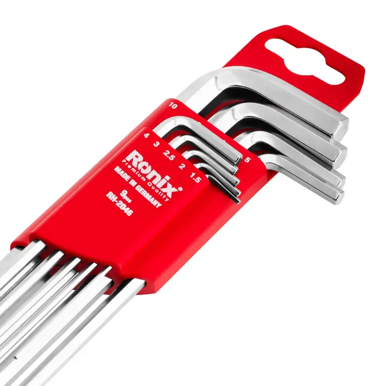 9pcs Long Arm Hex Key set German