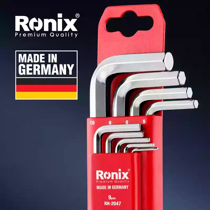 9pcs Long Arm Hex Key set with ballpoint German