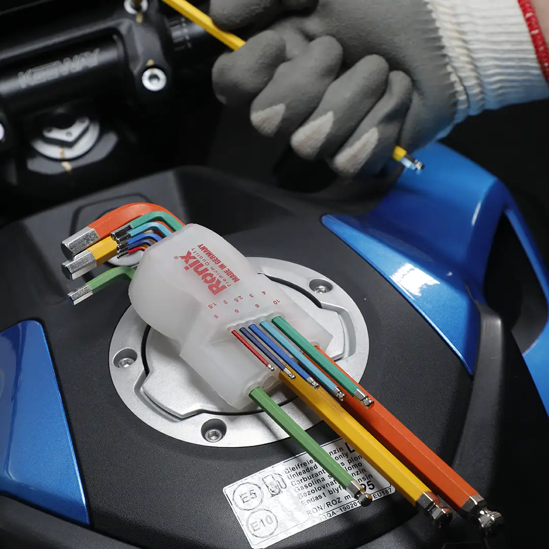 9 teiliges Multi Color Extra Langes Inbus Schl ssel Set mit Kugelkopf Made in Germany