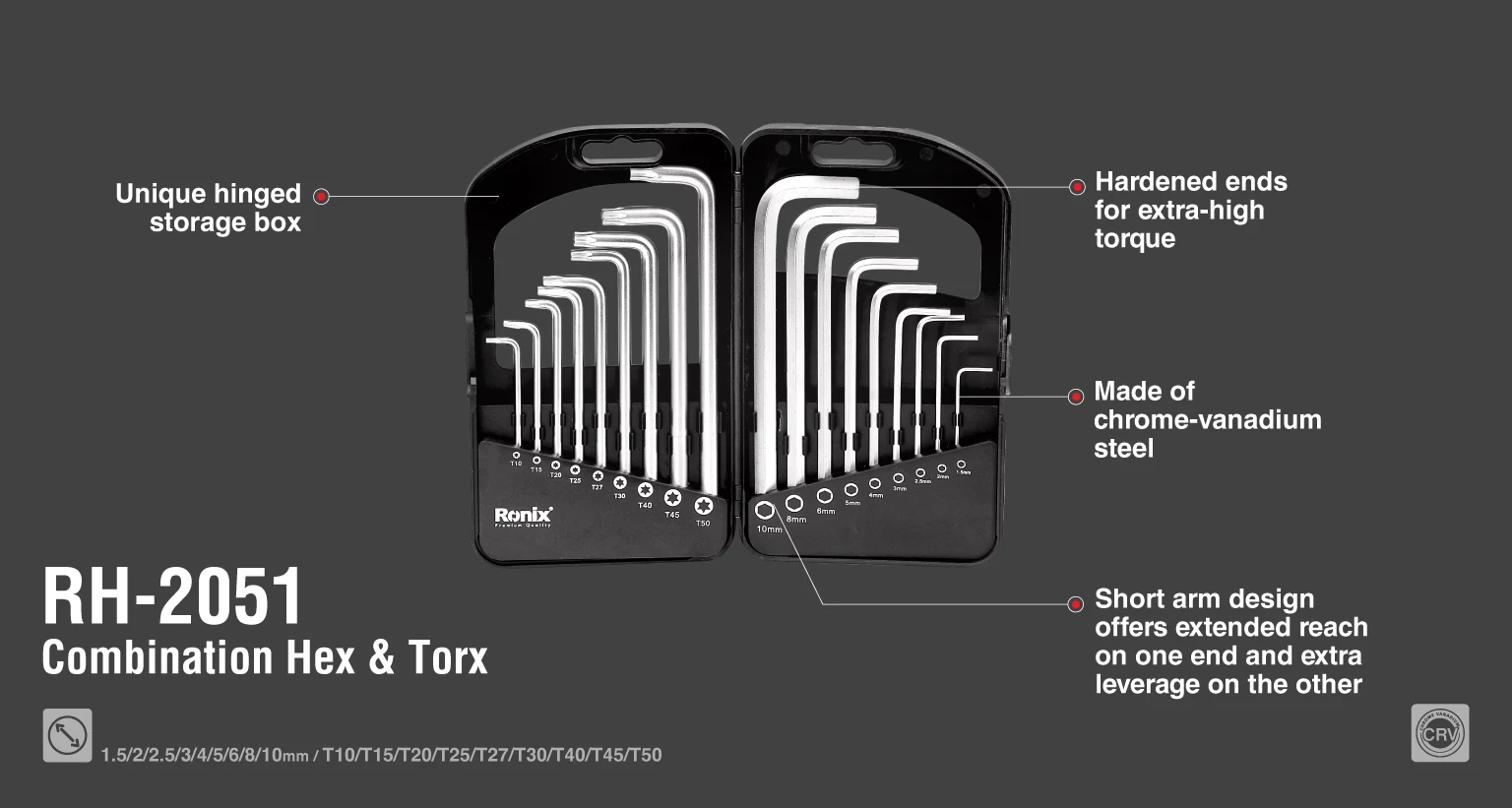 Innensechskantschlüssel & Torx Set 18-teilig_details