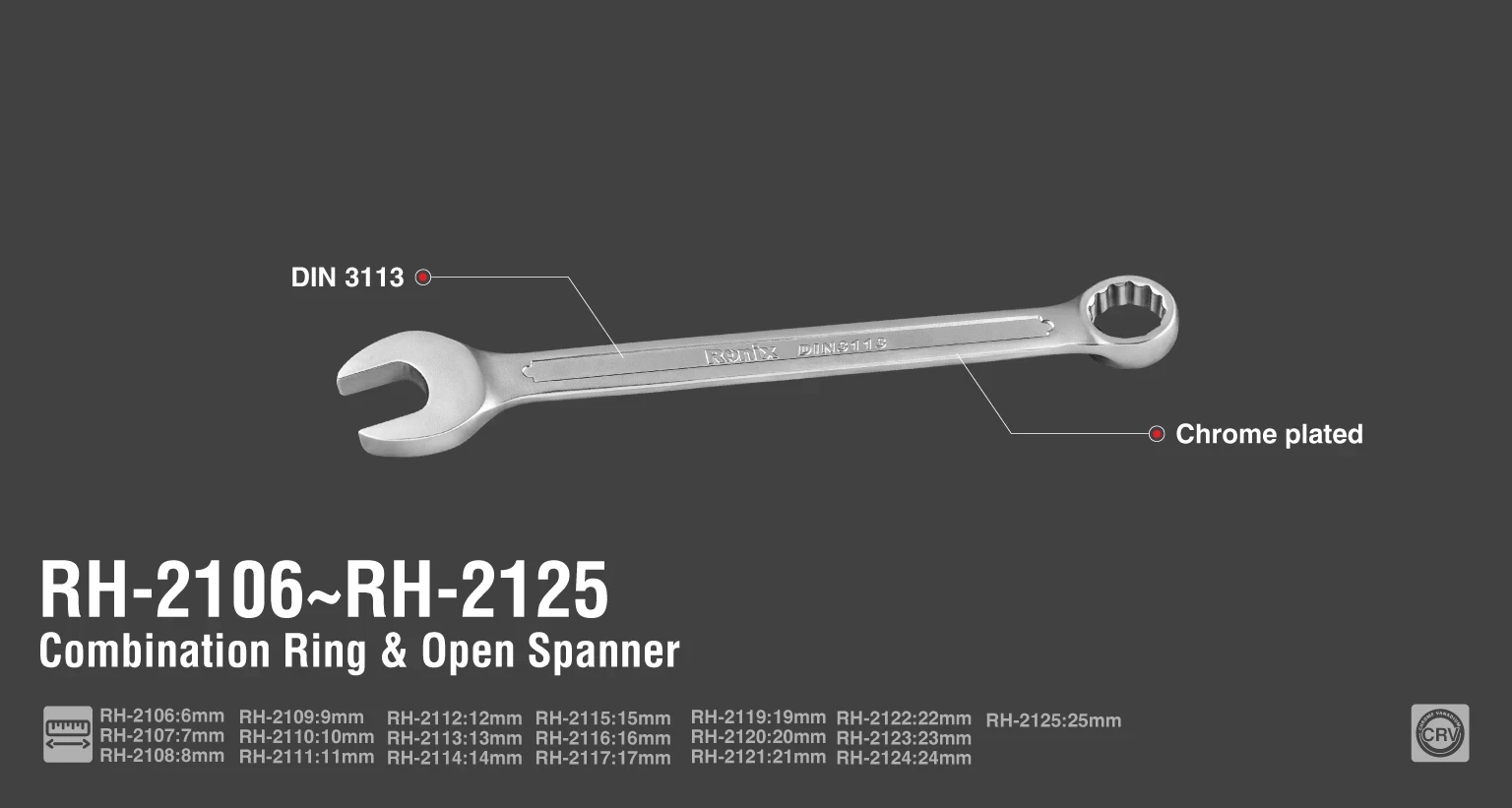 RH-2125 Cомбинационное кольцо и открытый гаечный ключ_details
