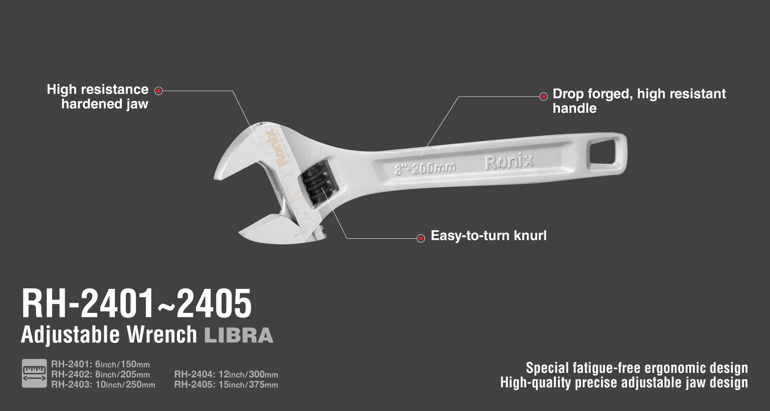 Adjustable Wrench 6 inch-Libra Series_details