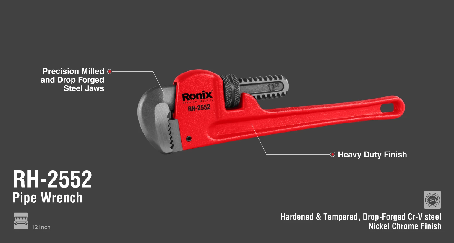 Pipe Wrench 12 inch_details
