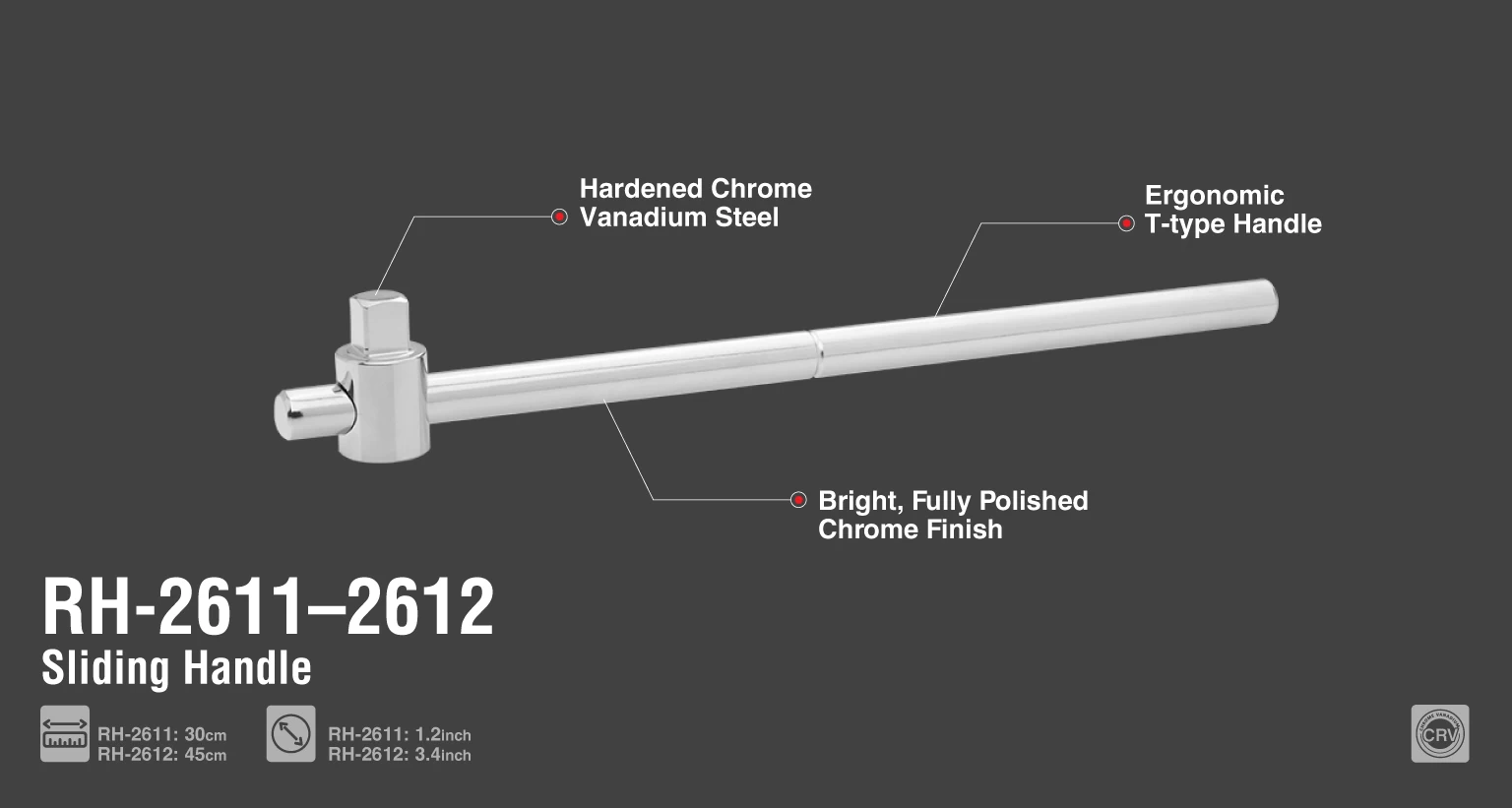 Bahco Testa Per Manico Scorrevole 1/2" - SLIDING T HANDLE HEAD - Utensile Manuale