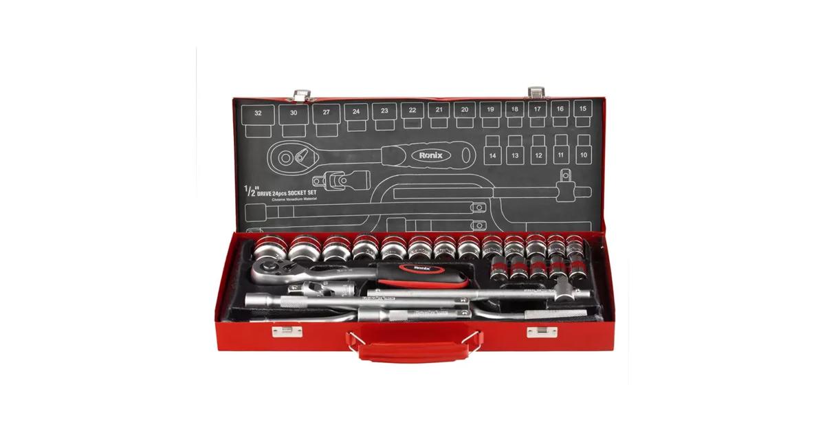 Ronix Hand Tool Set Rh-2644 1/2 Inch CRV Material Ratchet Wrench Socket Sets
