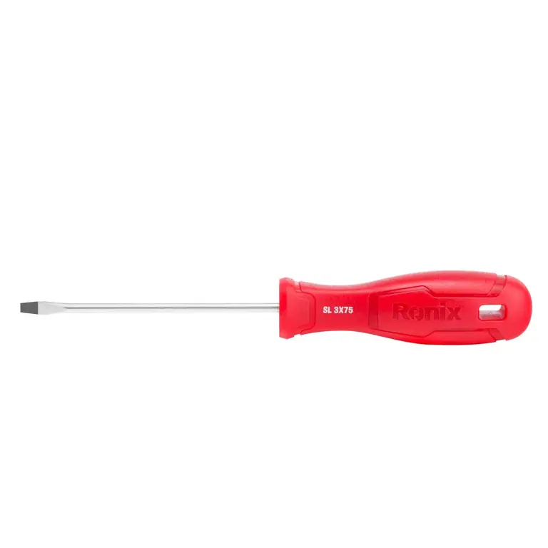 Plastic Handel Slotted Screwdriver 3x75mm-1color