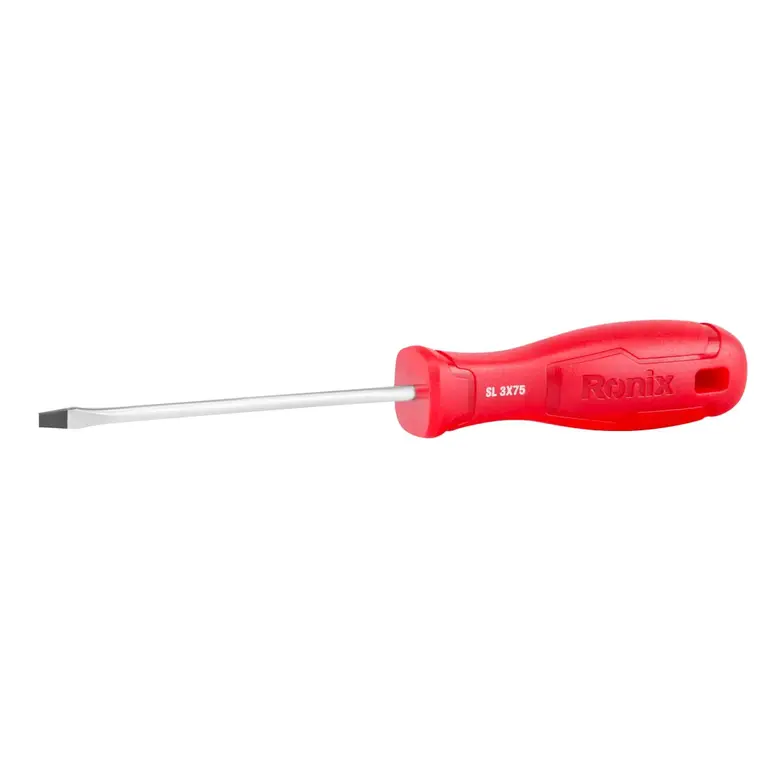 Plastic Handel Slotted Screwdriver 3x75mm-1color