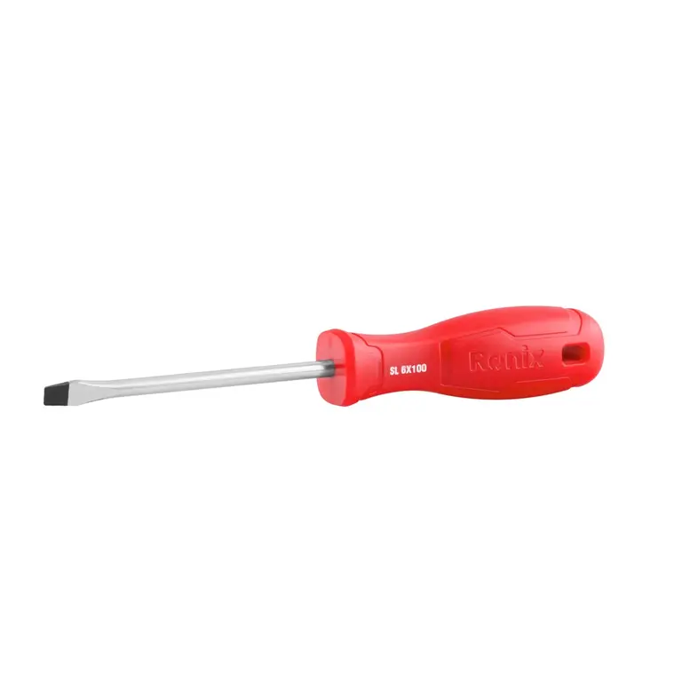 Plastic Handel Slotted Screwdriver 6x100mm-1color