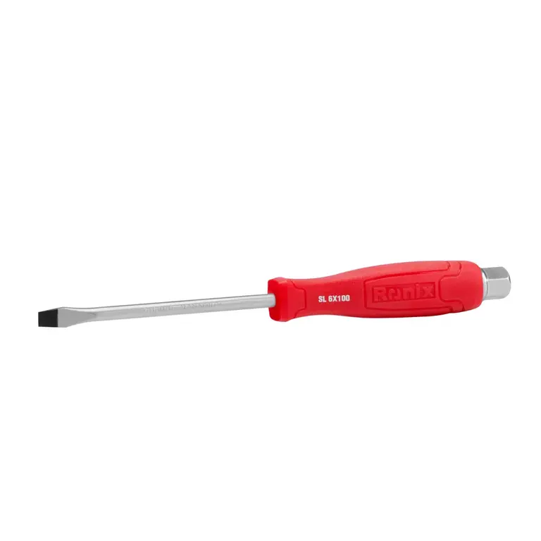 Plastic Handel Slotted Hammer Screwdriver 6x100mm