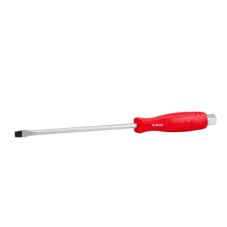 Plastic Handel Slotted Hammer Screwdriver 6x150mm