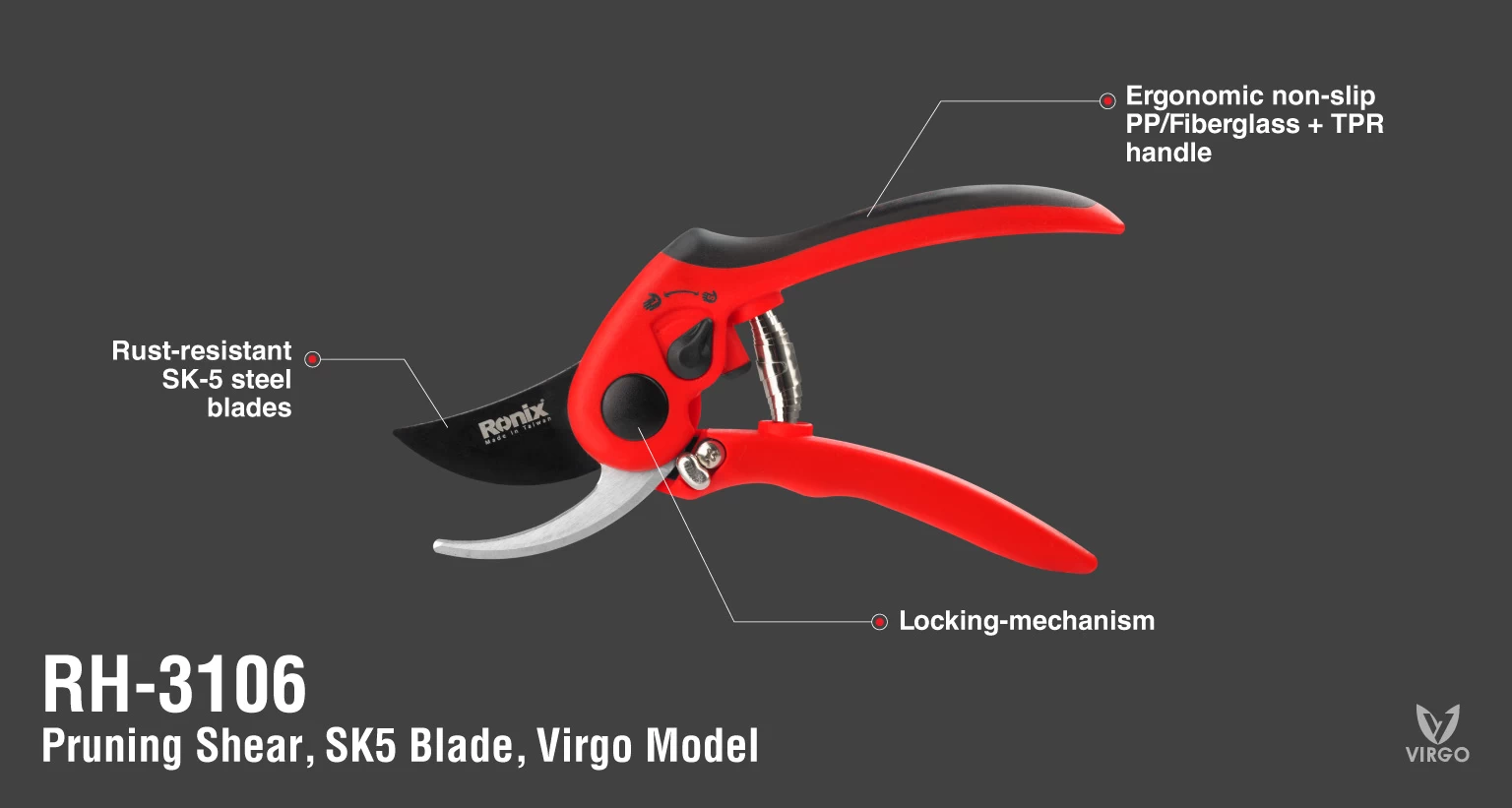  Обходной секатор-ножницы  модель Virgo_details