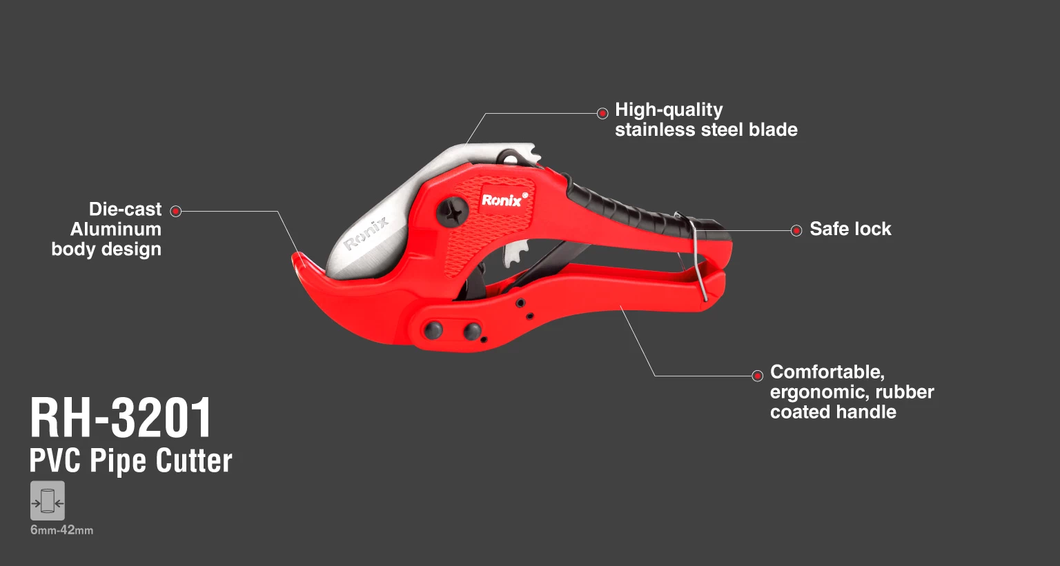 Pipe Cutter 42mm Poly Ratchet_details