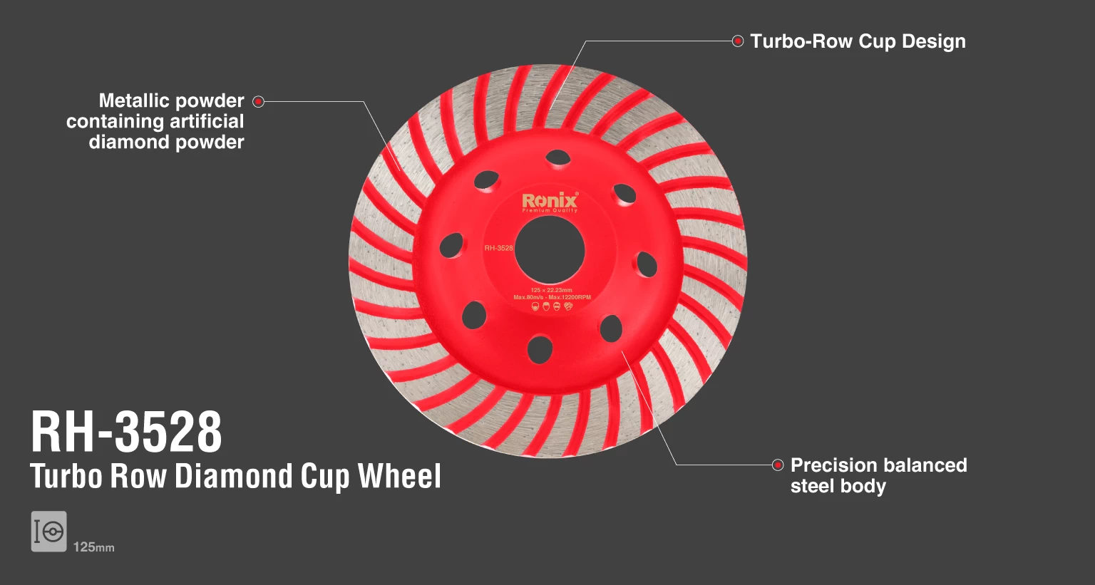 Turbo Row Diamond Cup Wheel_details