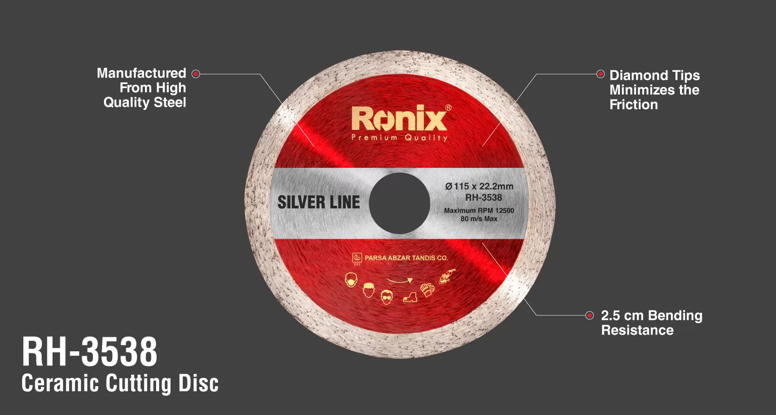 Ceramic Cutting Disc 115mm-Silverline Series_details