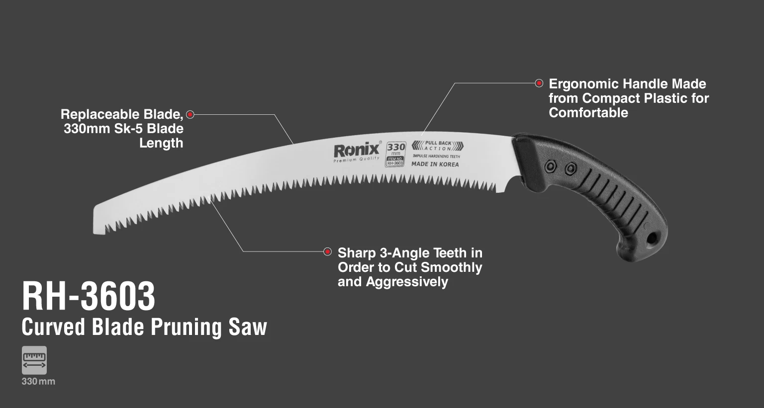 Curved Blade Pruning Saw 330 mm_details