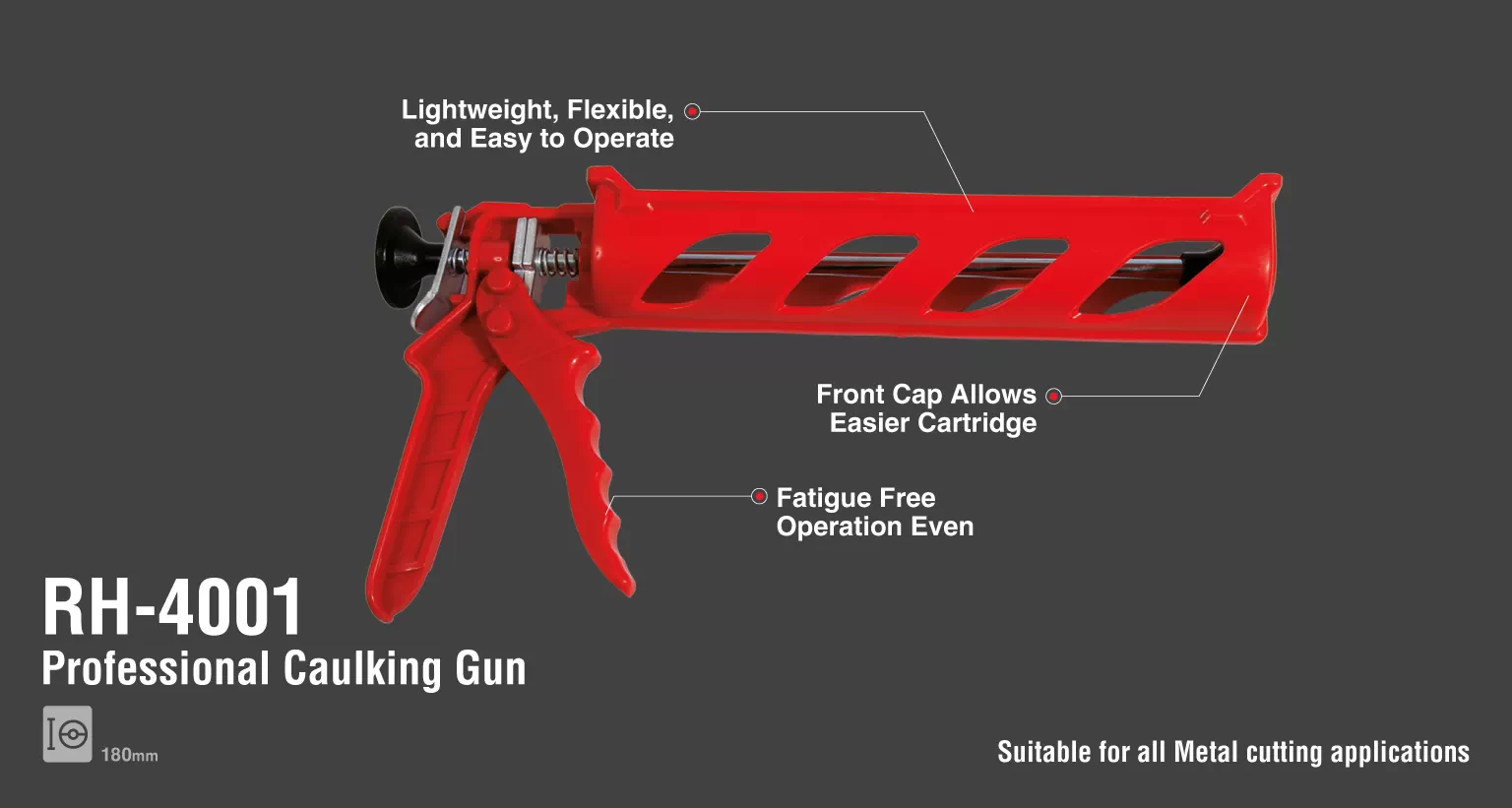 Professional Caulking Gun, 9''_details