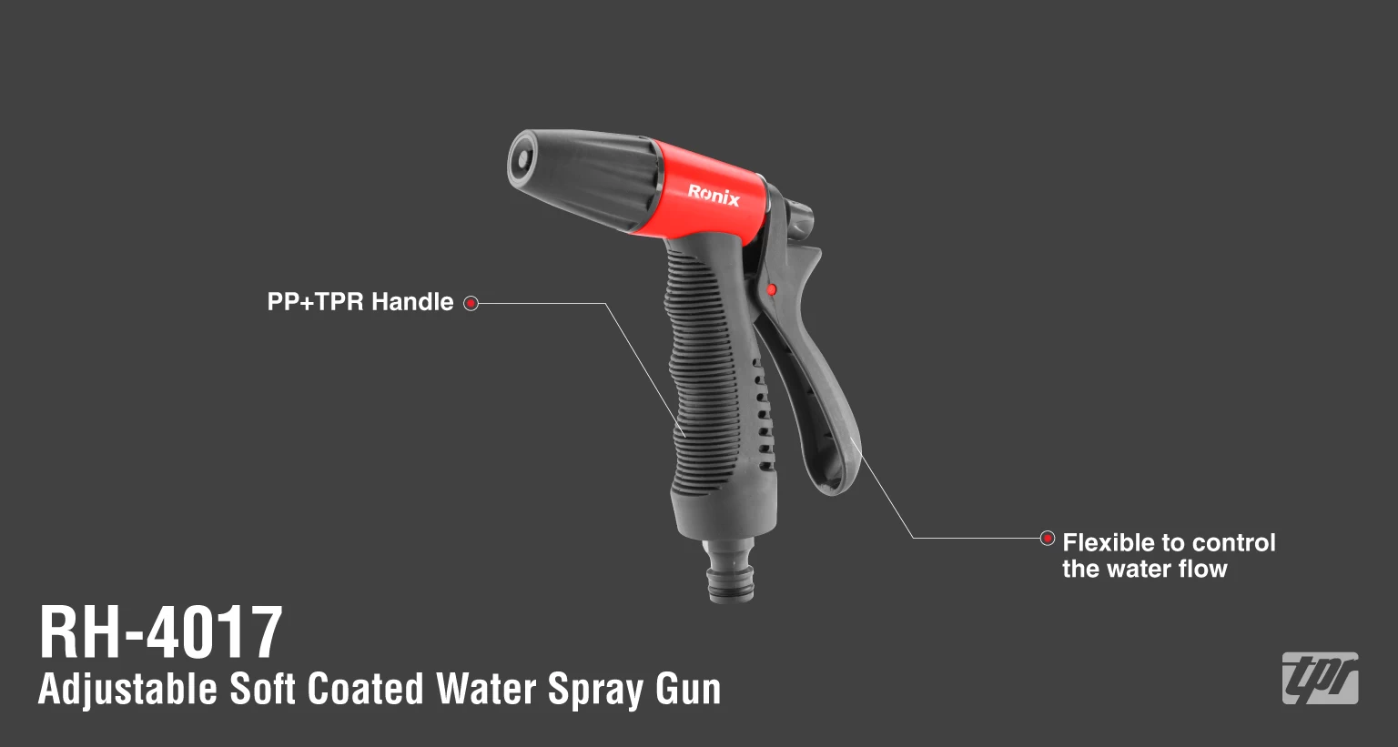 Adjustable soft coated water spray gun_details
