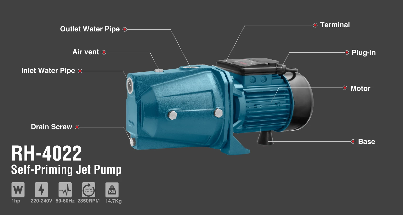 Self-priming Jet pump 1 hp_details
