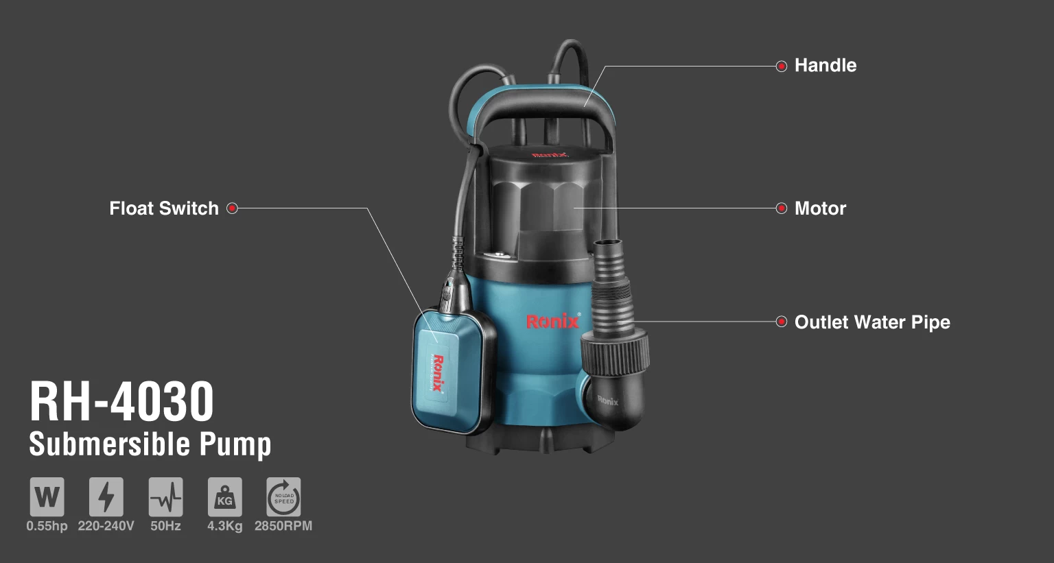 Submersible pump 0.55 hp_details