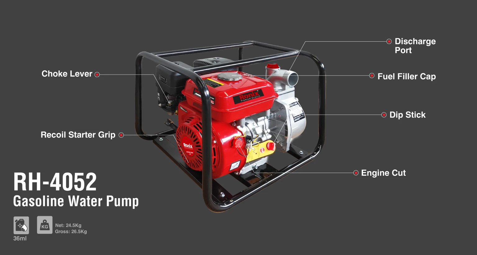 Gasoline Water Pump 3″_details