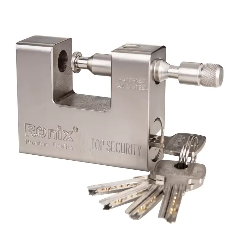 Rectangular Padlock with Brass Key-84mm